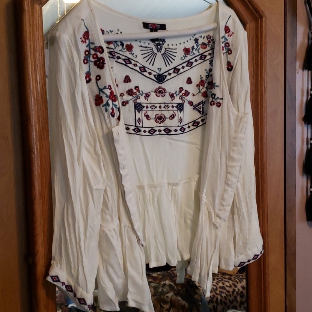 Embroidered Boho Hippie Cropped Vest Jacket